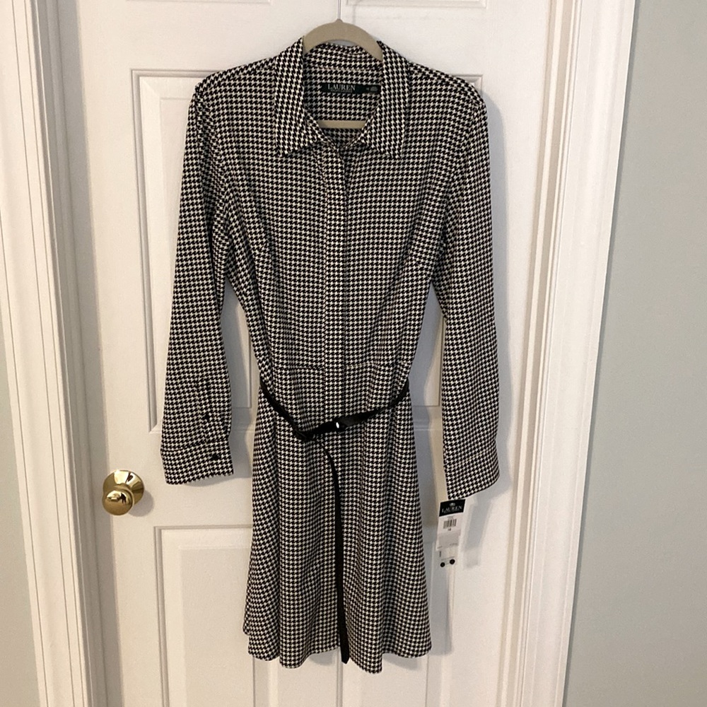 NWT Ralph Lauren Houndstooth Shirt Dress